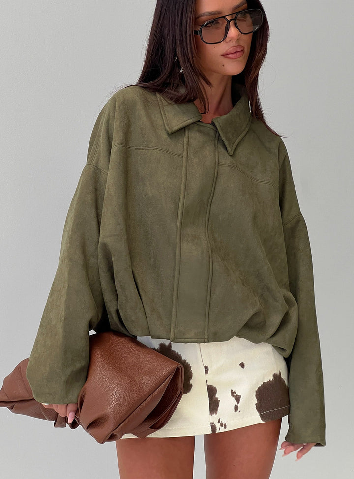 Margie | Women’s faux suede oversized bomber jacket