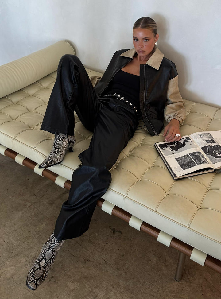 Jamilla | Women’s two-tone faux leather bomber jacket