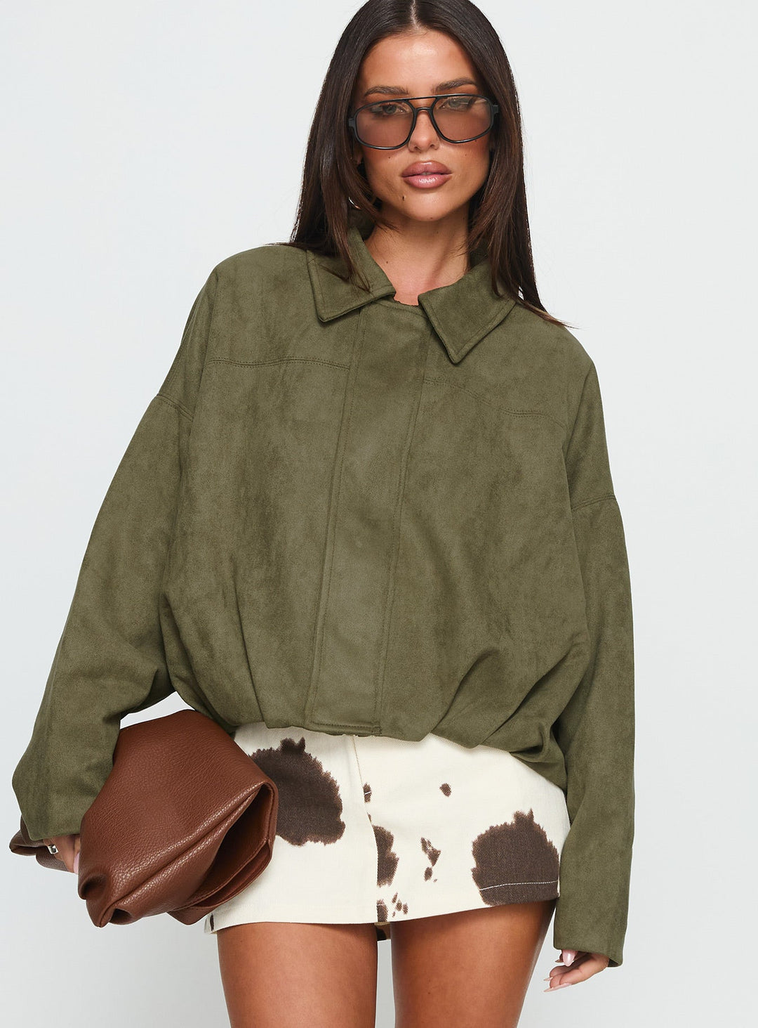 Margie | Women’s faux suede oversized bomber jacket