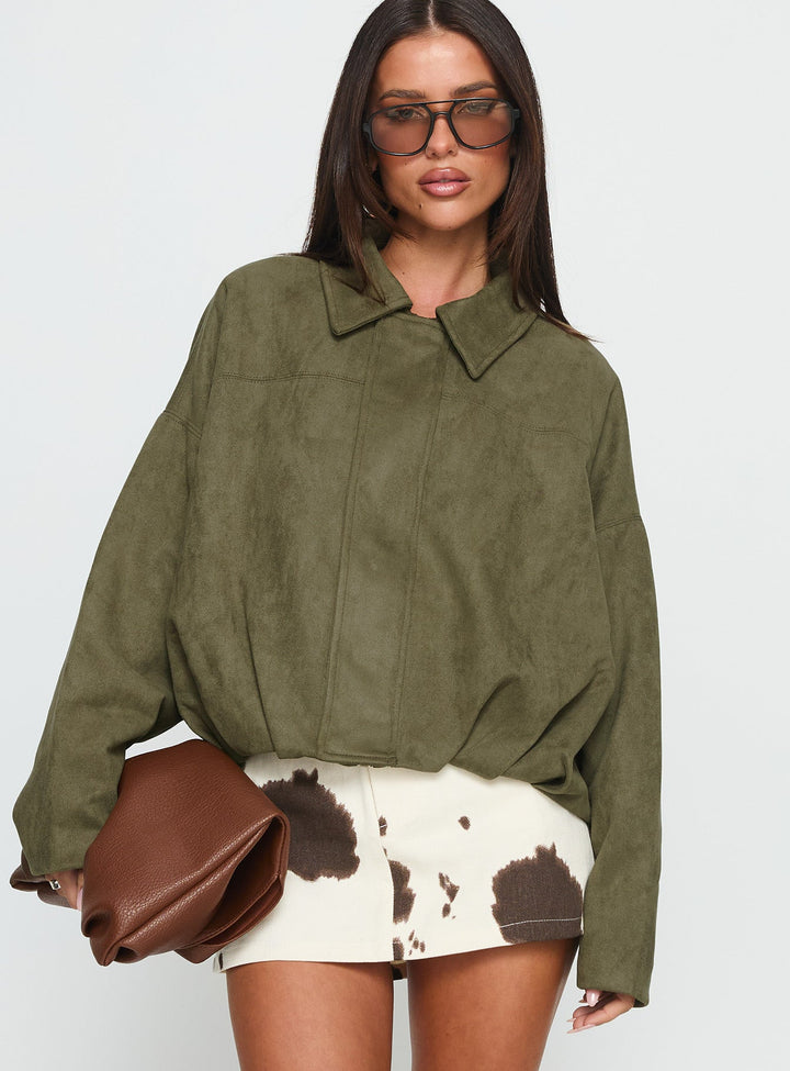 Margie | Women’s faux suede oversized bomber jacket