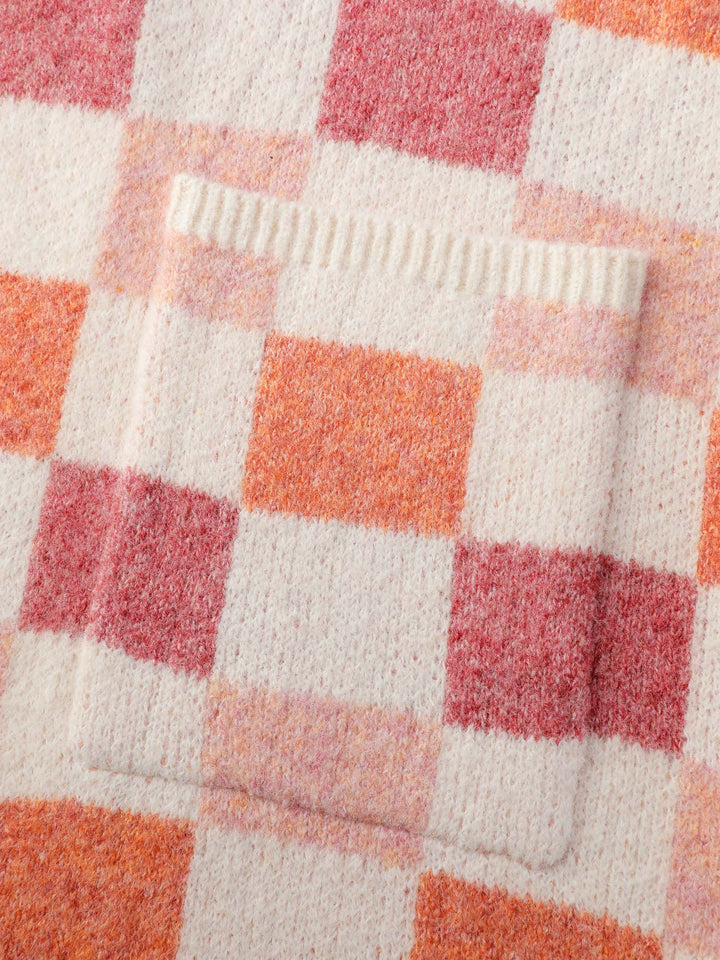 Aspen | Women’s checkered open-front knit cardigan