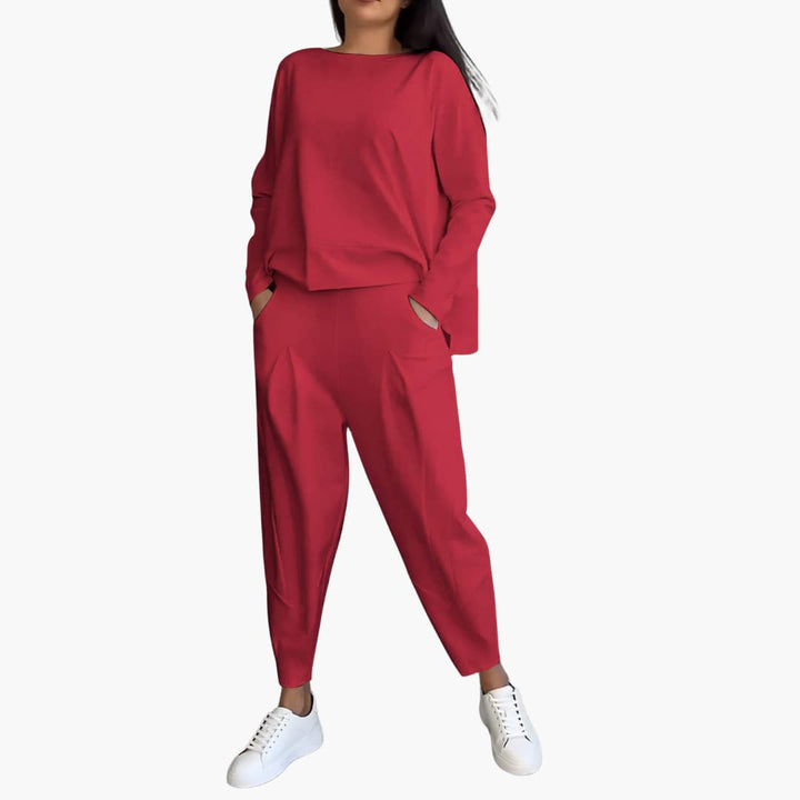 Nova | Women’s two-piece set with long-sleeve top and high-waist trousers