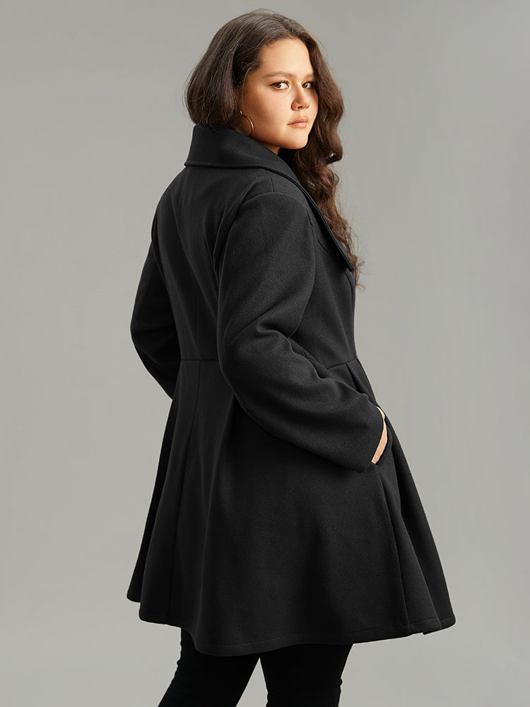 Waverly | Women’s plain button up pocket asymmetrical lapel collar coat