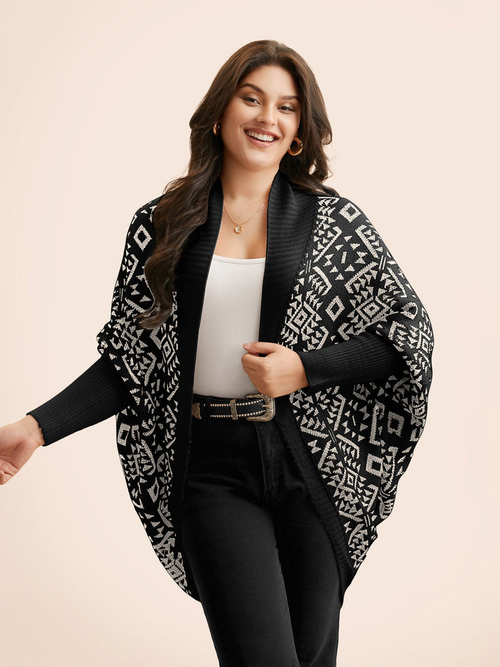 Bethany | Women’s geometric knit open-front cardigan