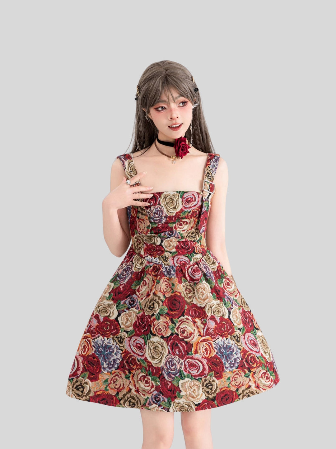 Wendy | Women's jacquard printed dress