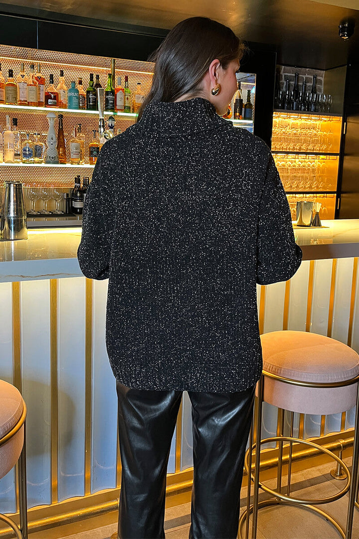 Amber | Women’s metallic knit roll neck sweater