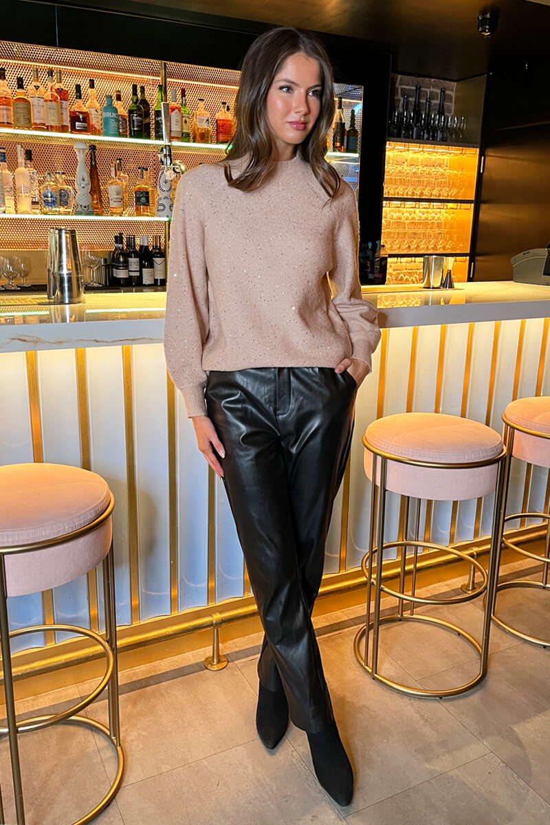 Jade | Women’s sequin detail mock neck sweater