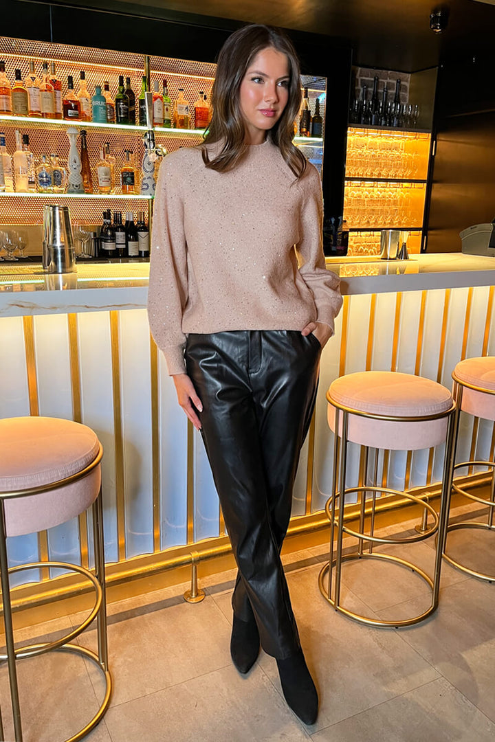 Jade | Women’s sequin detail mock neck sweater