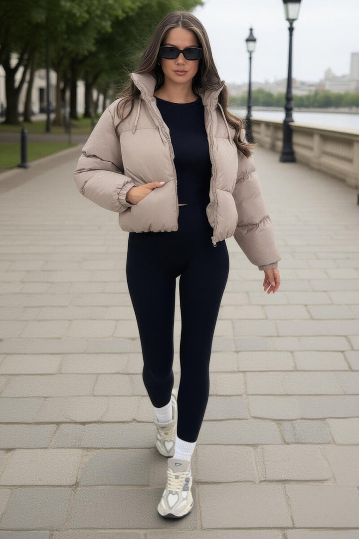 Aiza | Women’s short puffer jacket with drawstring hood