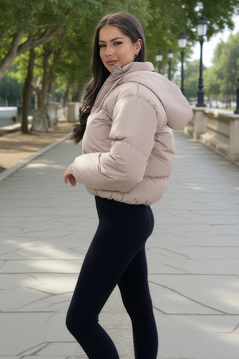 Aiza | Women’s short puffer jacket with drawstring hood