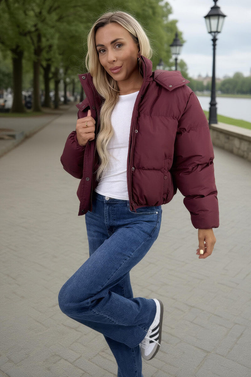 Lumen | Women’s hooded short puffer jacket
