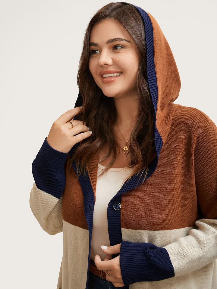 Amira | Women’s color block hooded knit cardigan