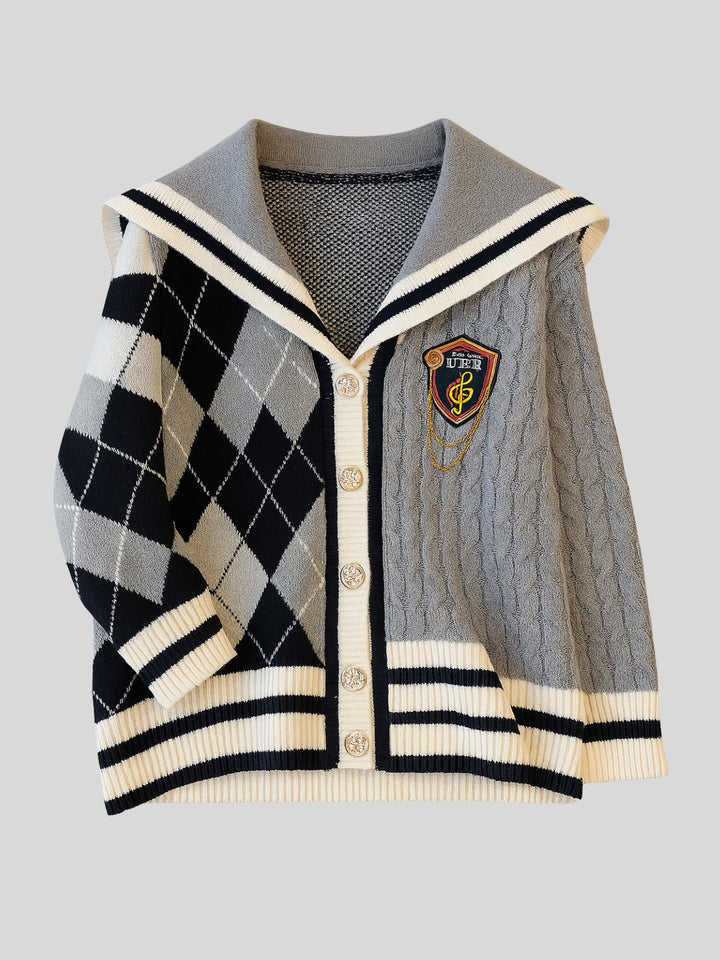 Rhian | Women's college style cardigan and skirt set