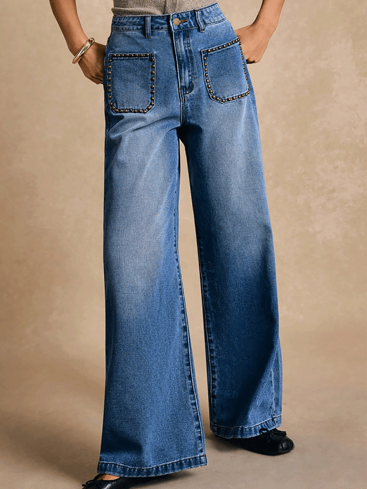 Eunice | Women’s jeans with rivet pockets and wide-leg silhouette