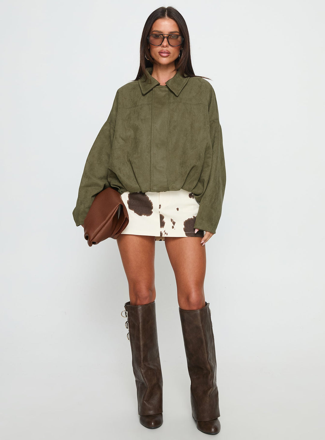 Margie | Women’s faux suede oversized bomber jacket