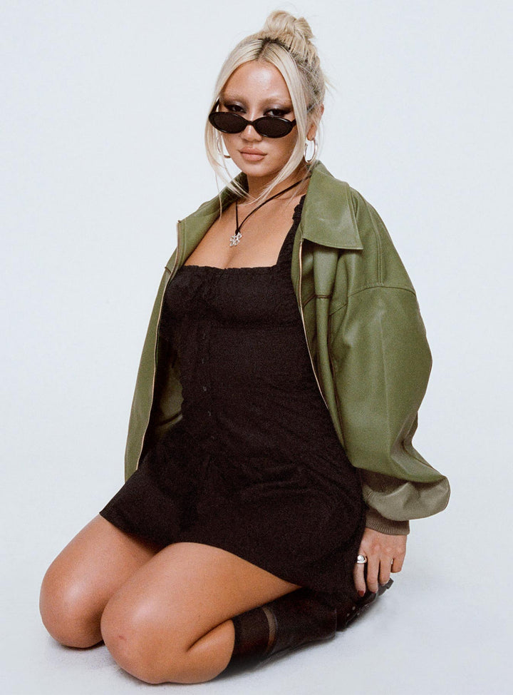 Ayesha | Women’s oversized bomber jacket with zip front and ribbed cuffs