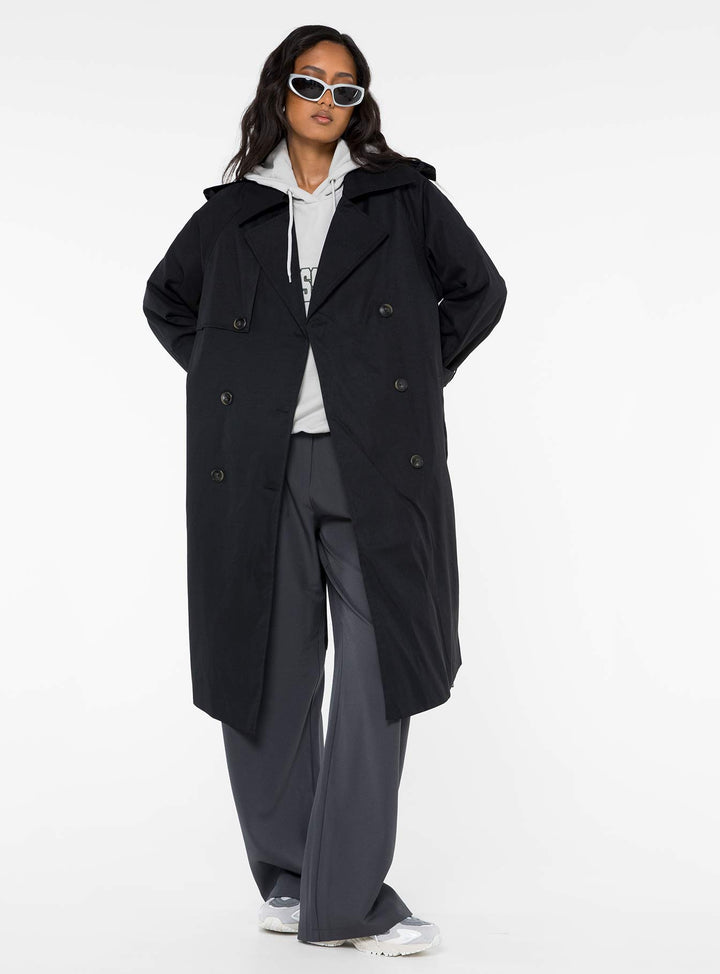 Alena | Women’s oversized trench coat with removable belt and back split