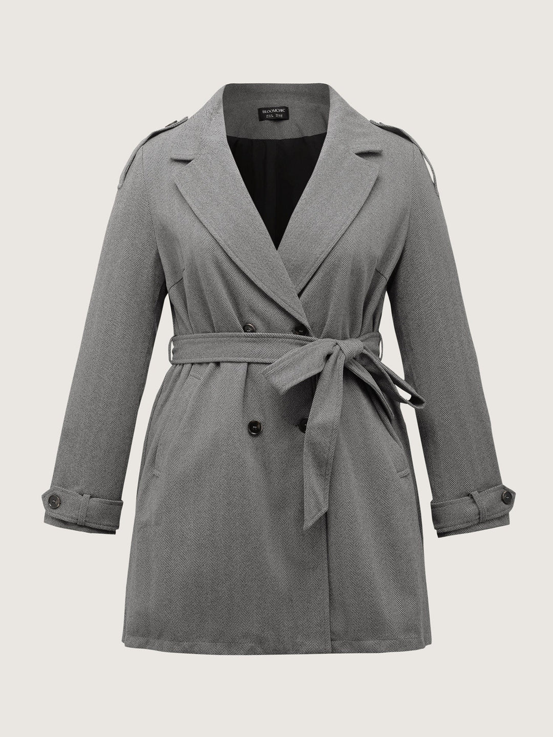 Zelda | Women’s herringbone button belted lined coat