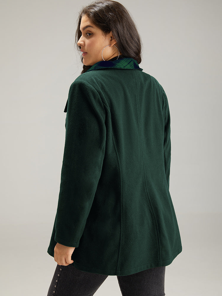 Virginia | Women’s plaid patchwork lapel collar zipper coat