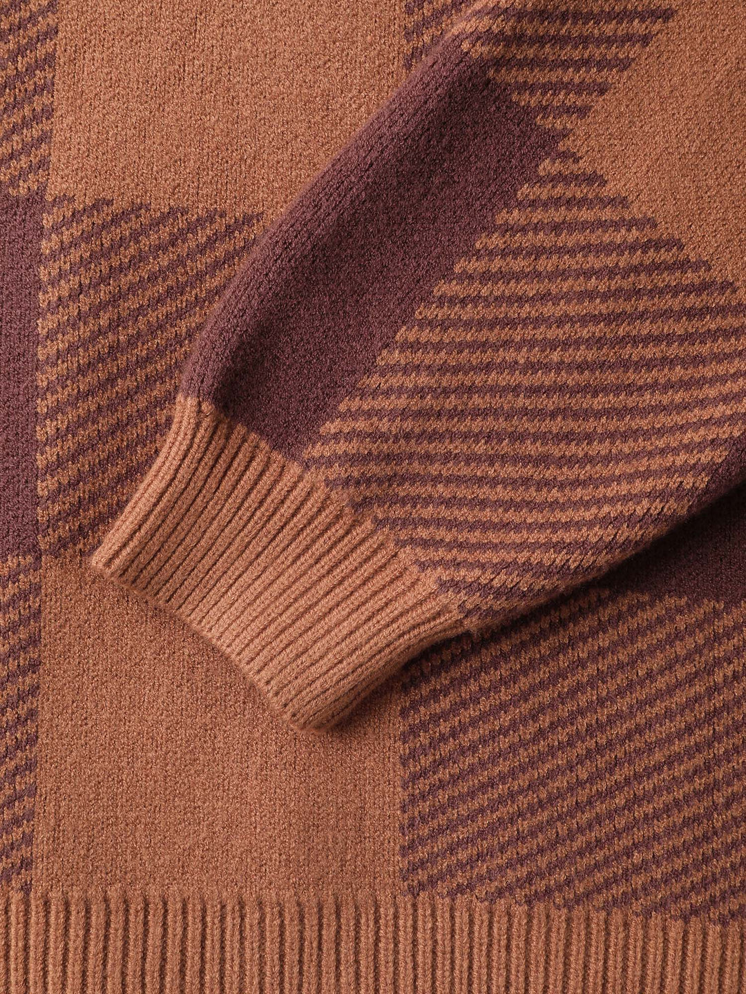 Bailey | Women’s checked crew neck knit sweater