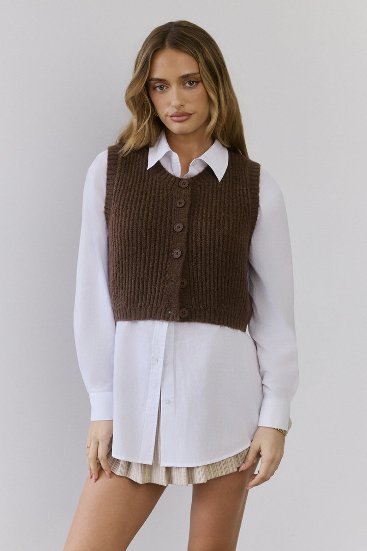 Tamara | Women’s knit vest with button-front design