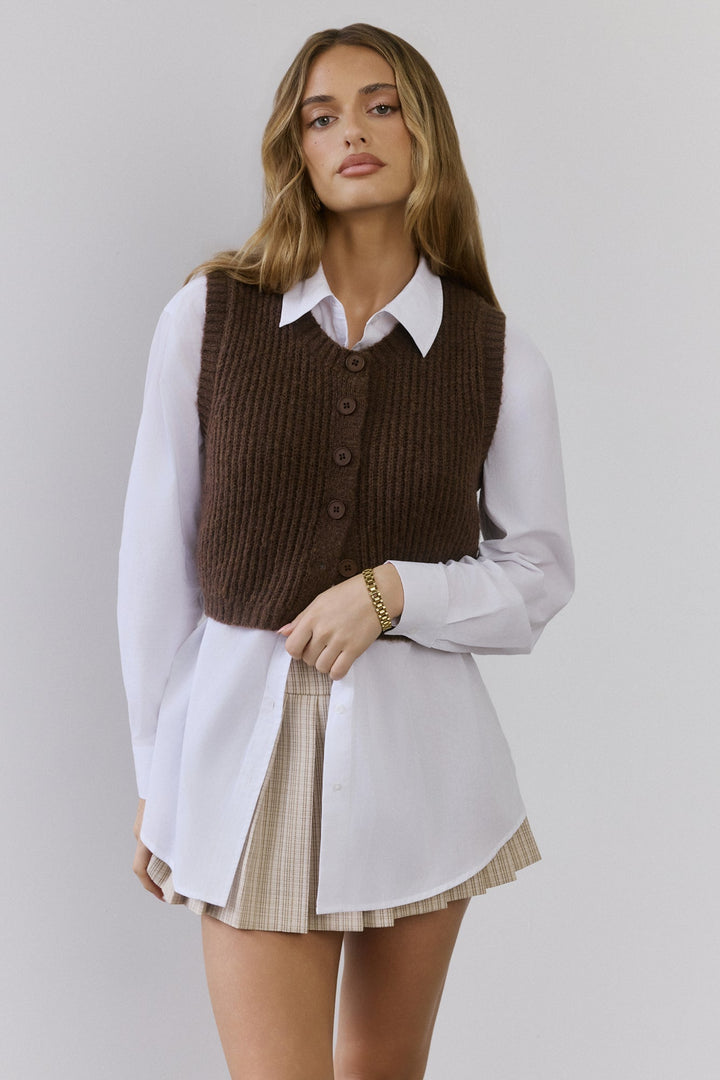 Tamara | Women’s knit vest with button-front design