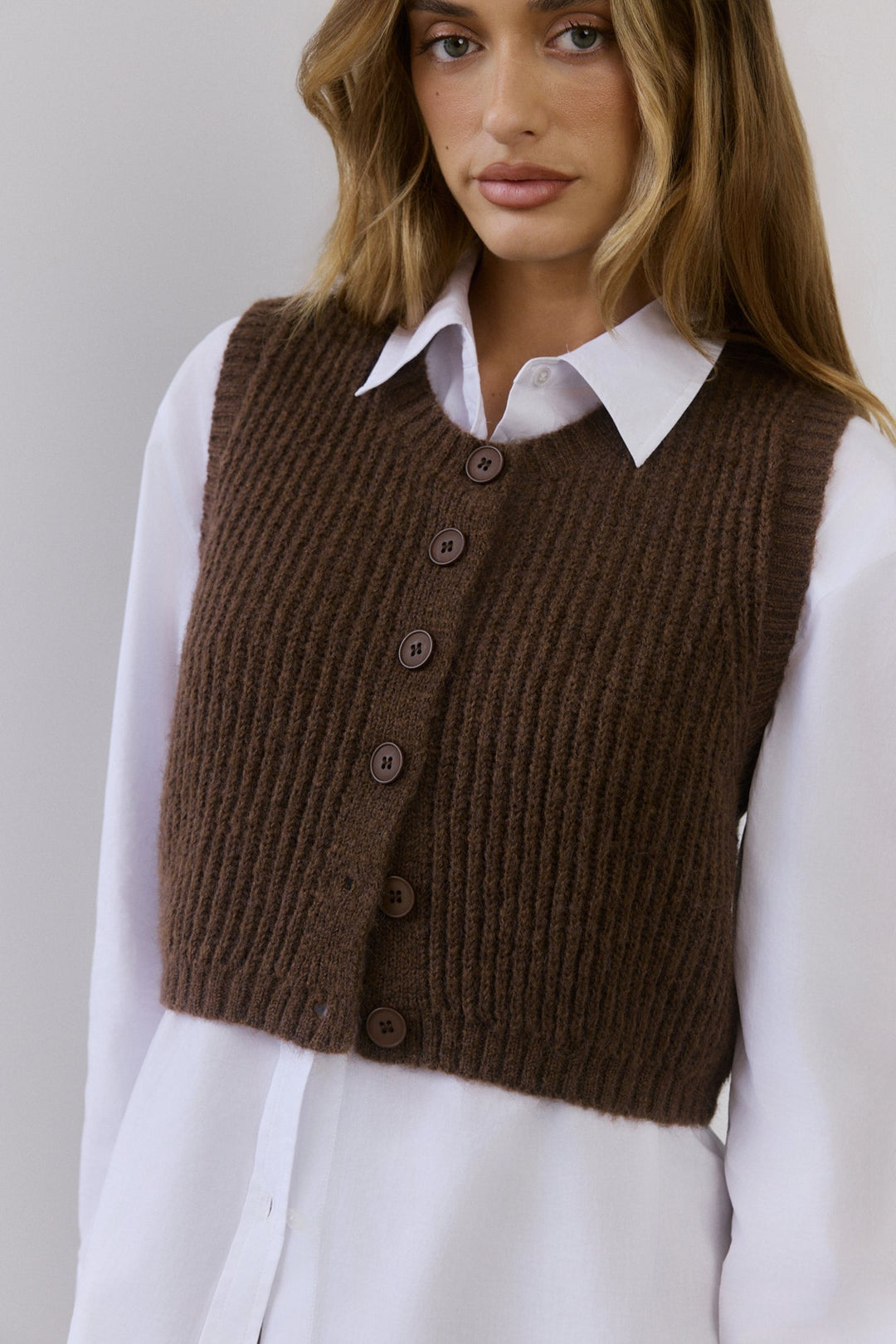 Tamara | Women’s knit vest with button-front design