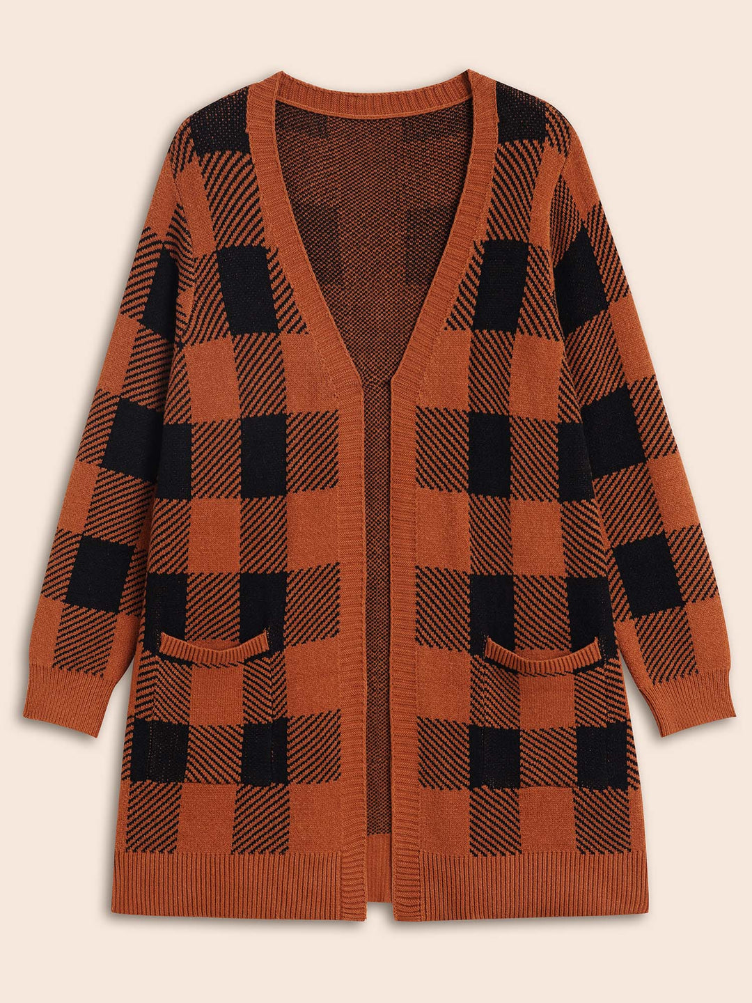 Cynthia | Women’s plaid open-front knit cardigan
