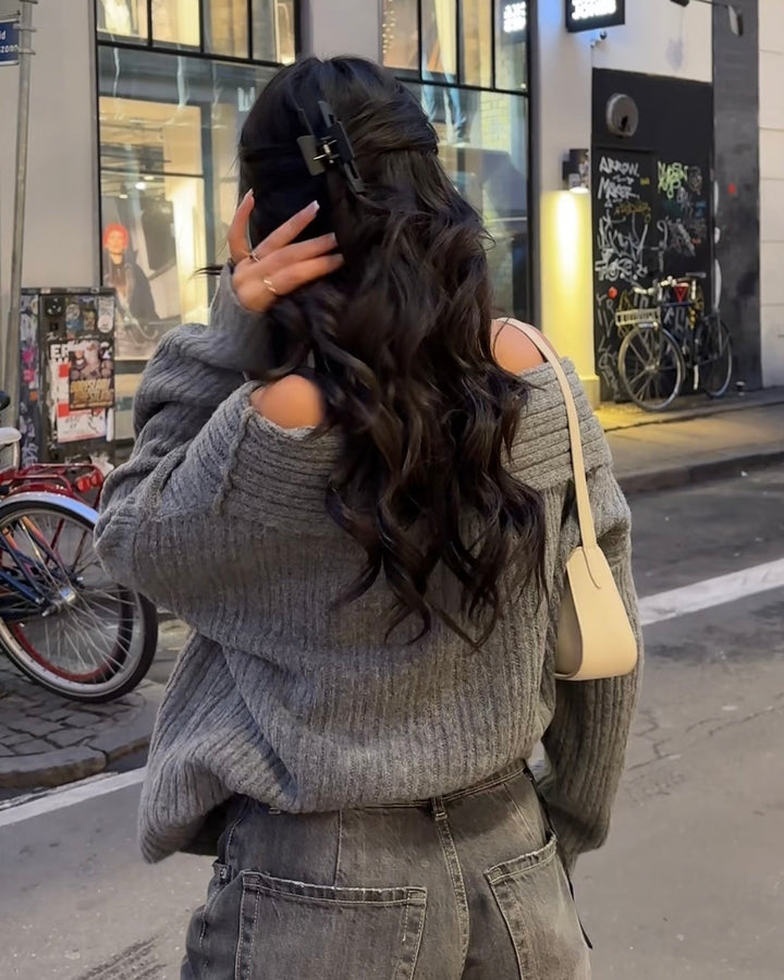 Reese | Women’s oversized knit with off-shoulder design