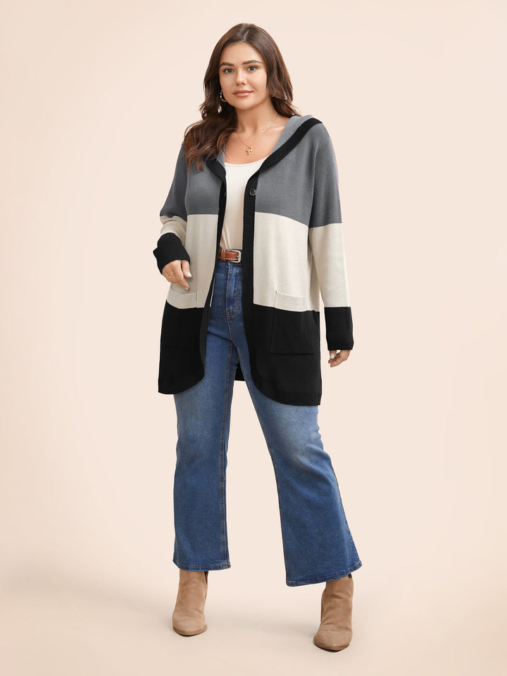 Amira | Women’s color block hooded knit cardigan