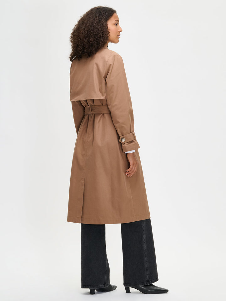 Arianna | Women’s classic belted trench coat with turn-down collar