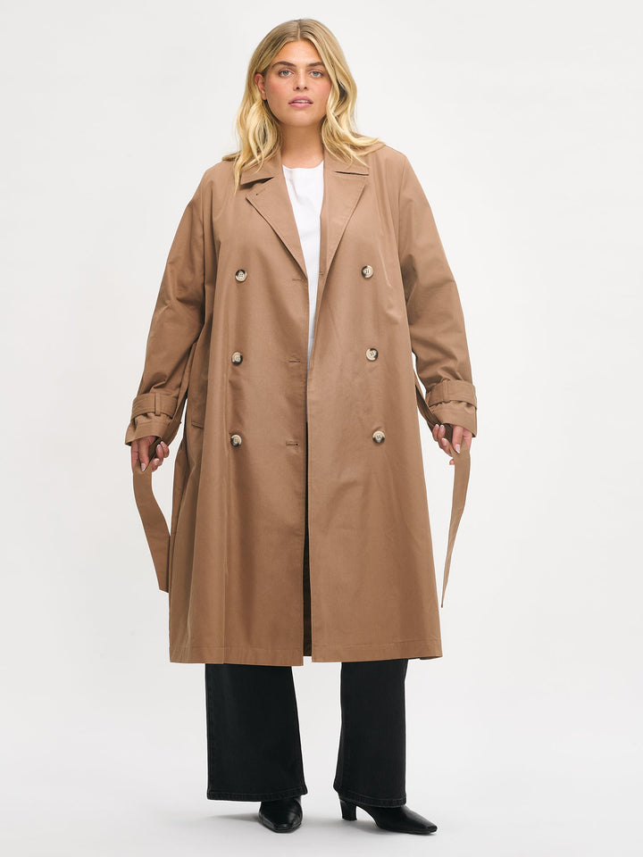 Arianna | Women’s classic belted trench coat with turn-down collar