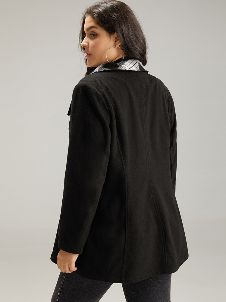 Virginia | Women’s plaid patchwork lapel collar zipper coat