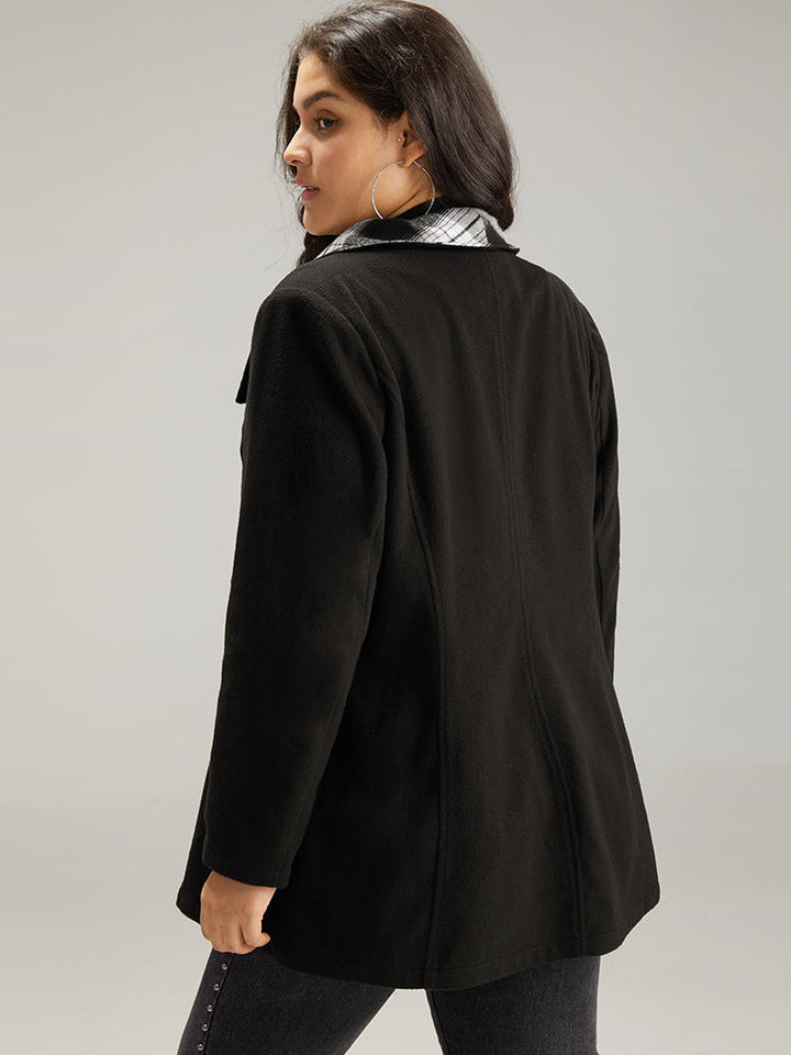 Virginia | Women’s plaid patchwork lapel collar zipper coat