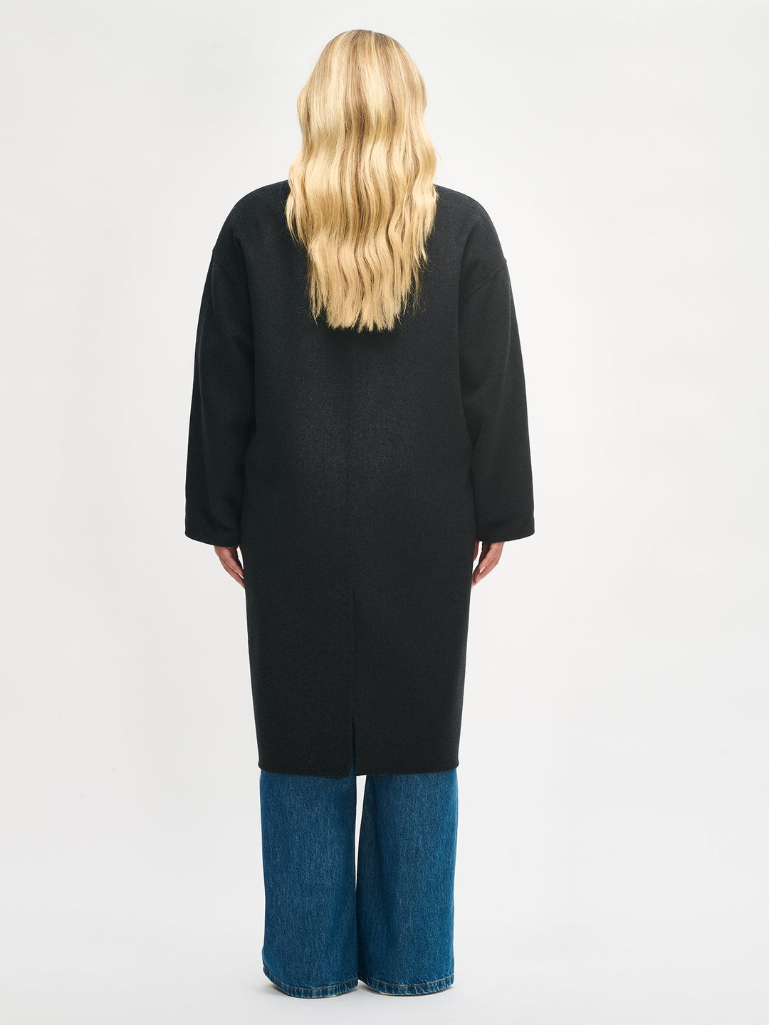 Sheryl | Women’s long wool blend coat with stand collar