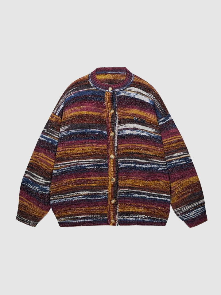 Ashley | Women's knitted colorful striped cardigan