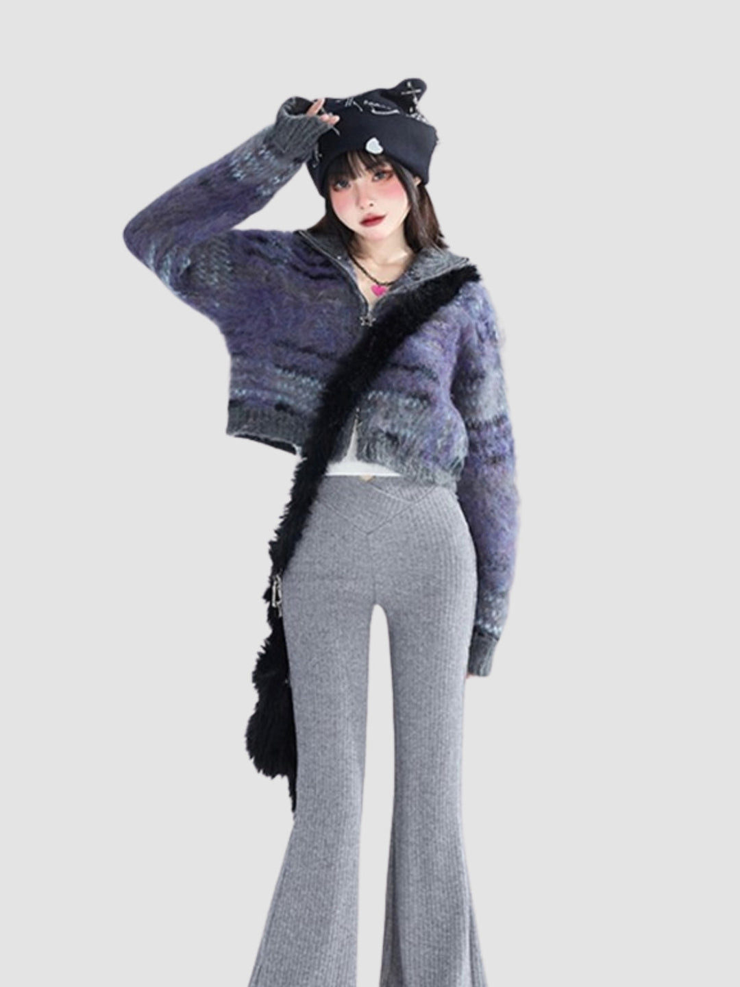 Anastasia | Women's striped collar cardigan