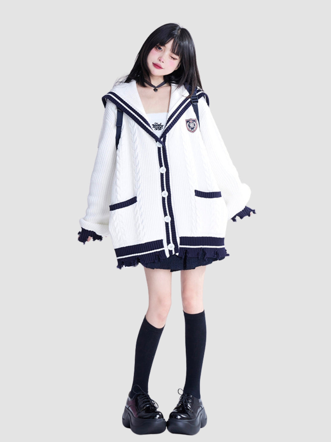 Lianne | Women's knitted loose collar cardigan