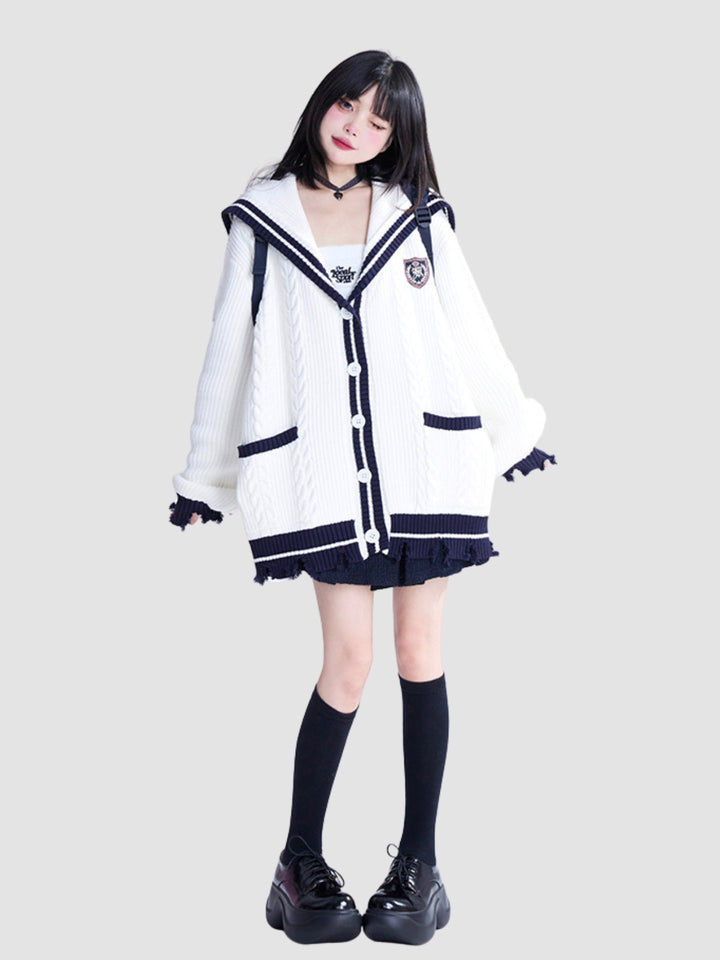 Lianne | Women's knitted loose collar cardigan