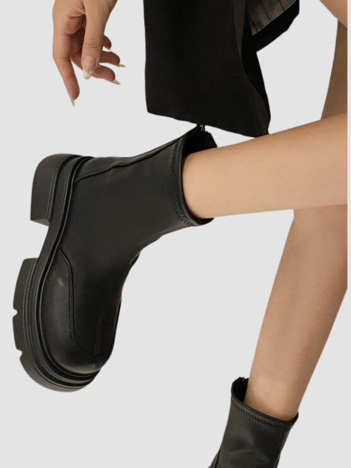 Celine | Women's black thick slim boots