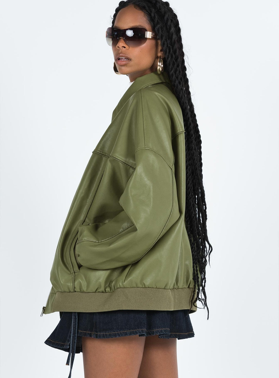 Ayesha | Women’s oversized bomber jacket with zip front and ribbed cuffs