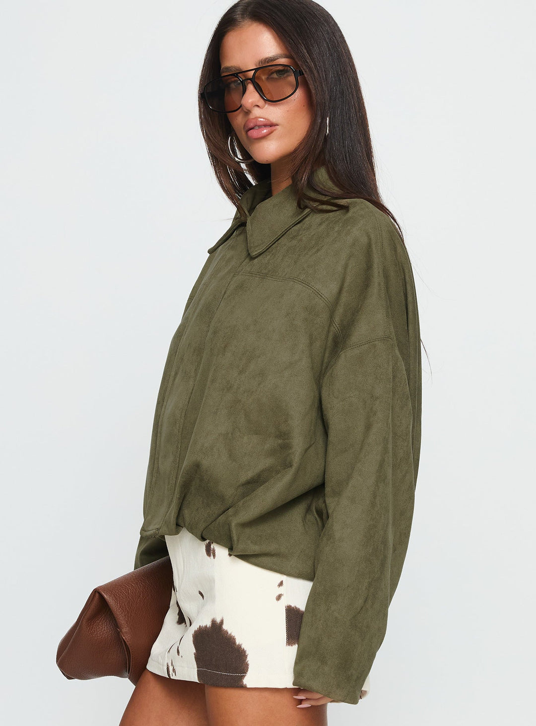 Margie | Women’s faux suede oversized bomber jacket