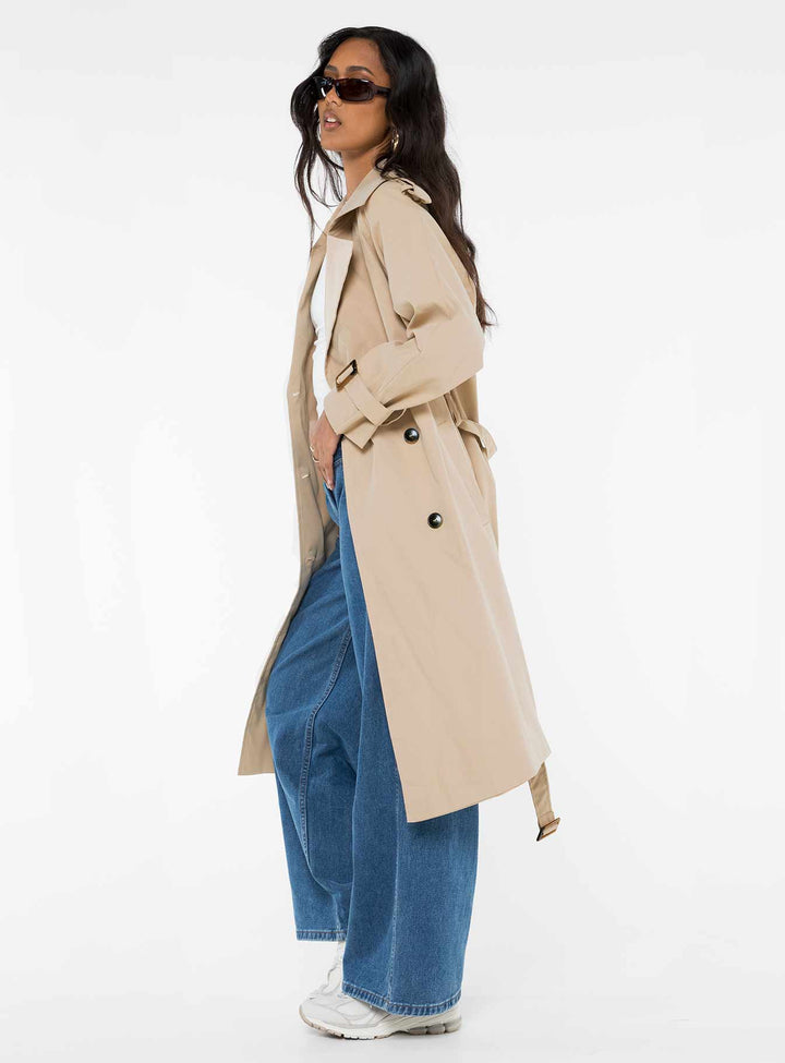 Rose | Women’s belted trench coat with lapel collar and tie waist