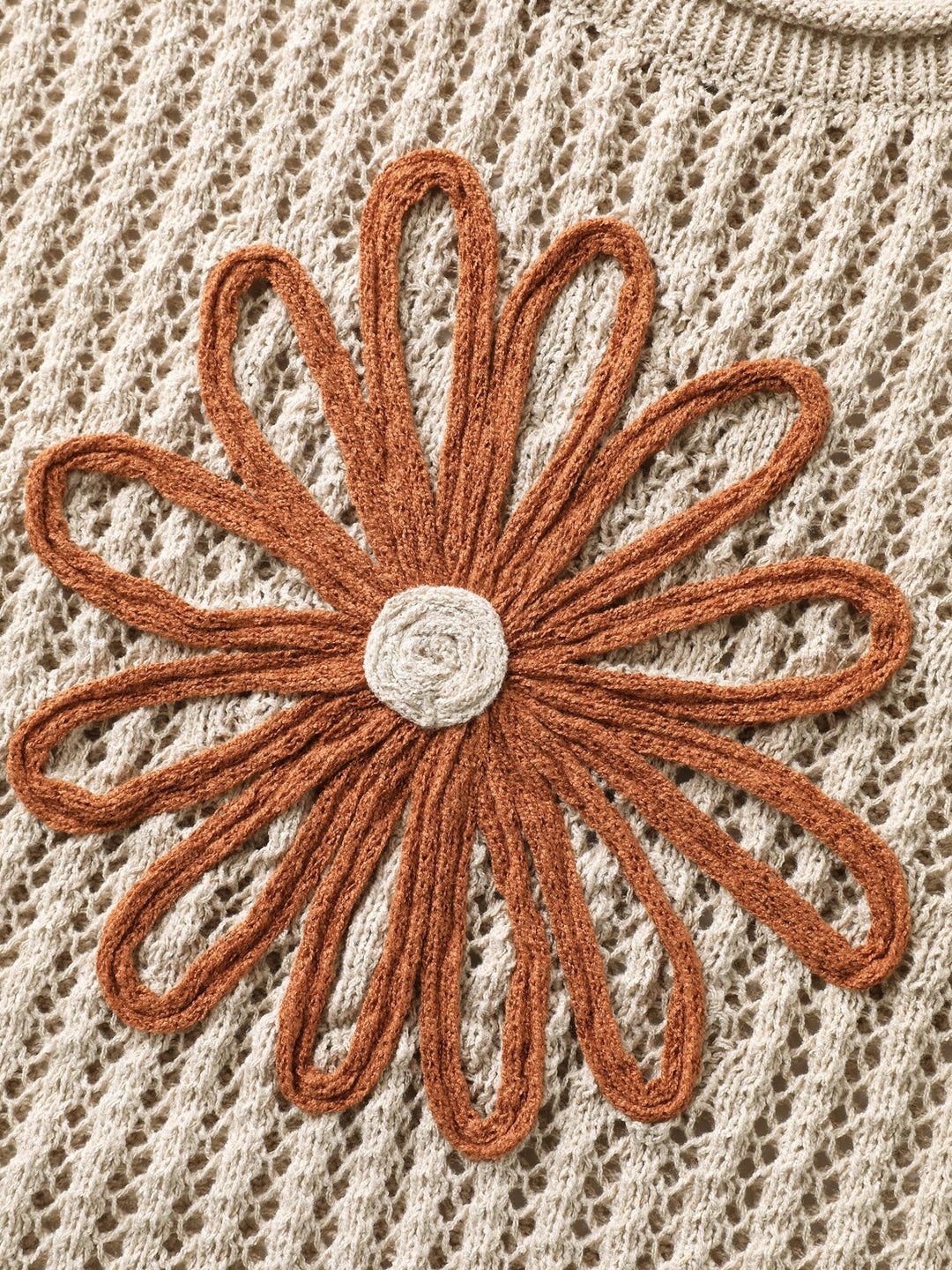 Crystal | Women’s floral motif textured knit sweater