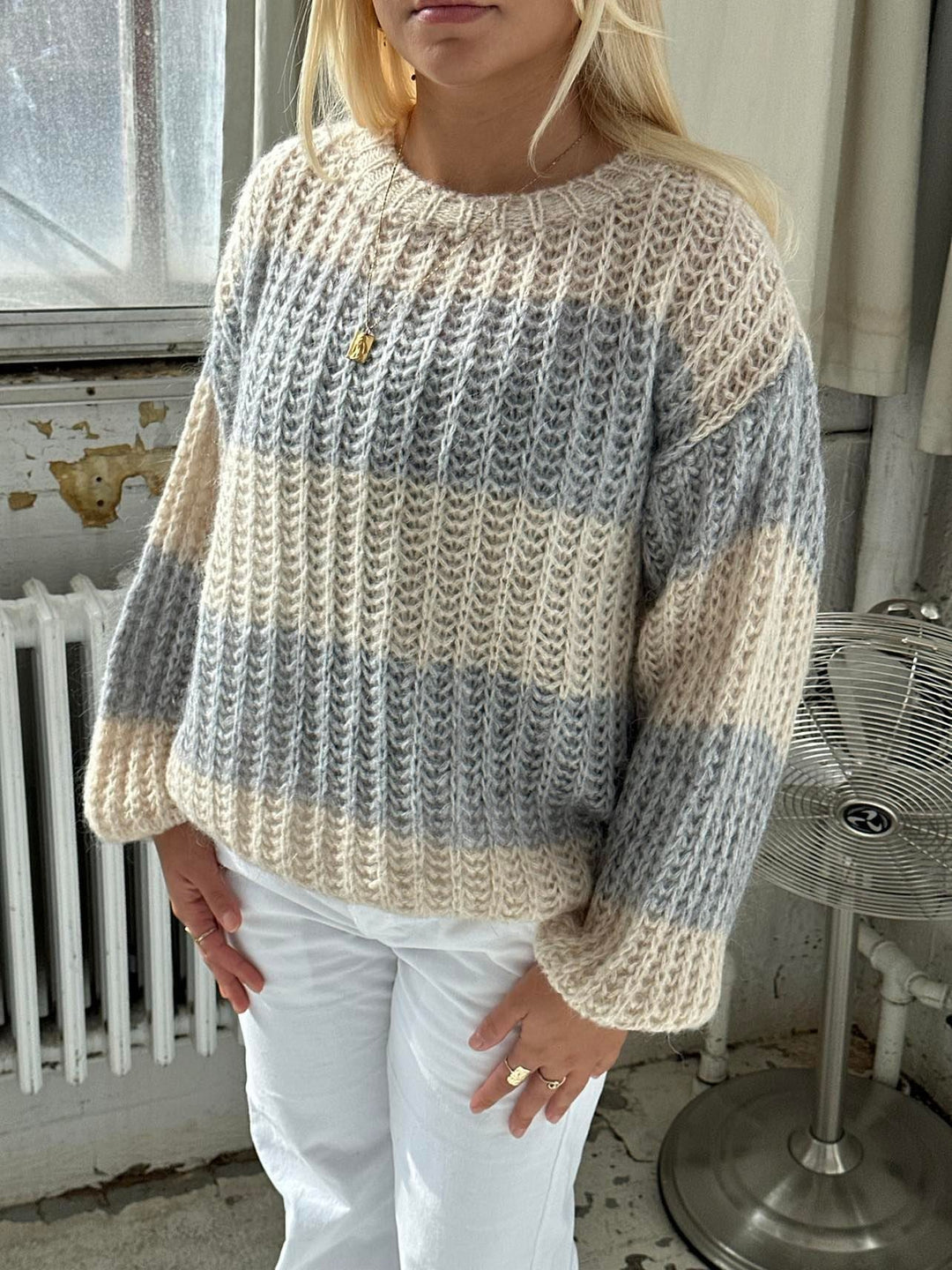 Marigold | Women’s knit sweater with oversized striped design