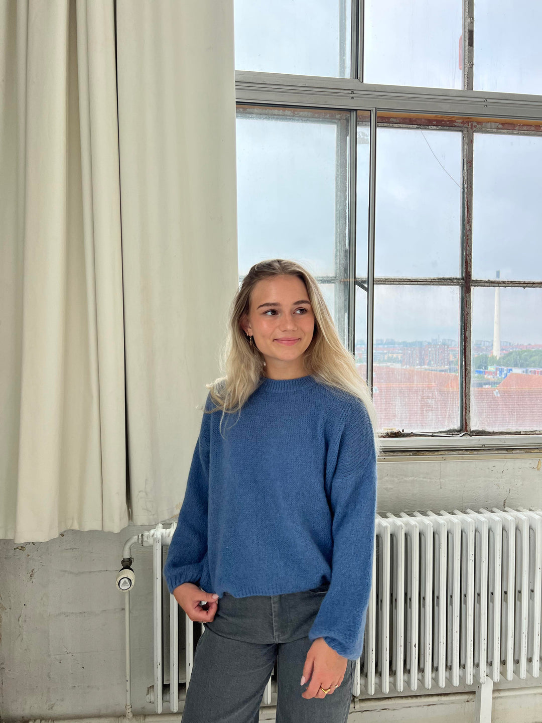 Hazel | Women’s knit sweater with oversized balloon sleeve design