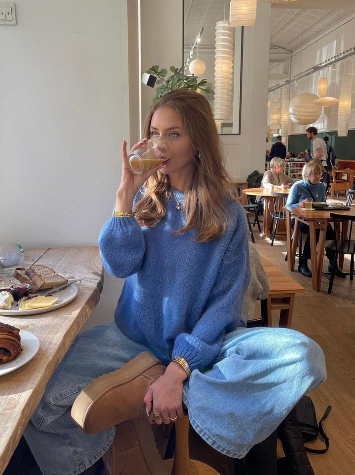 Hazel | Women’s knit sweater with oversized balloon sleeve design