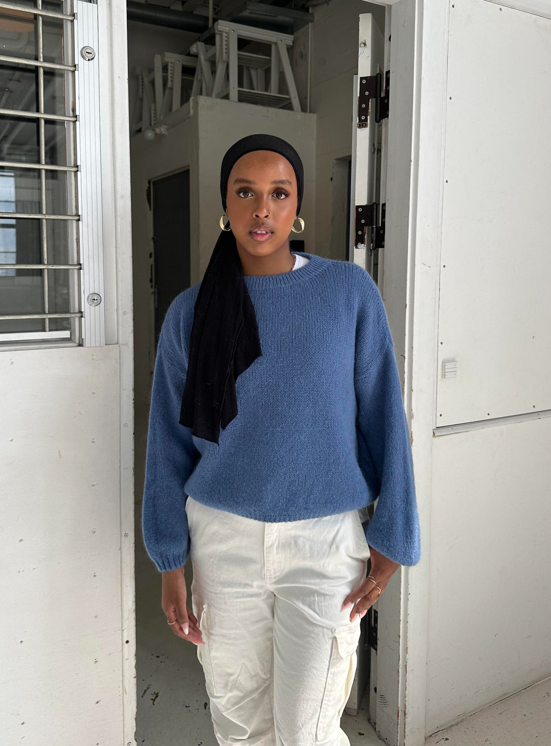 Hazel | Women’s knit sweater with oversized balloon sleeve design