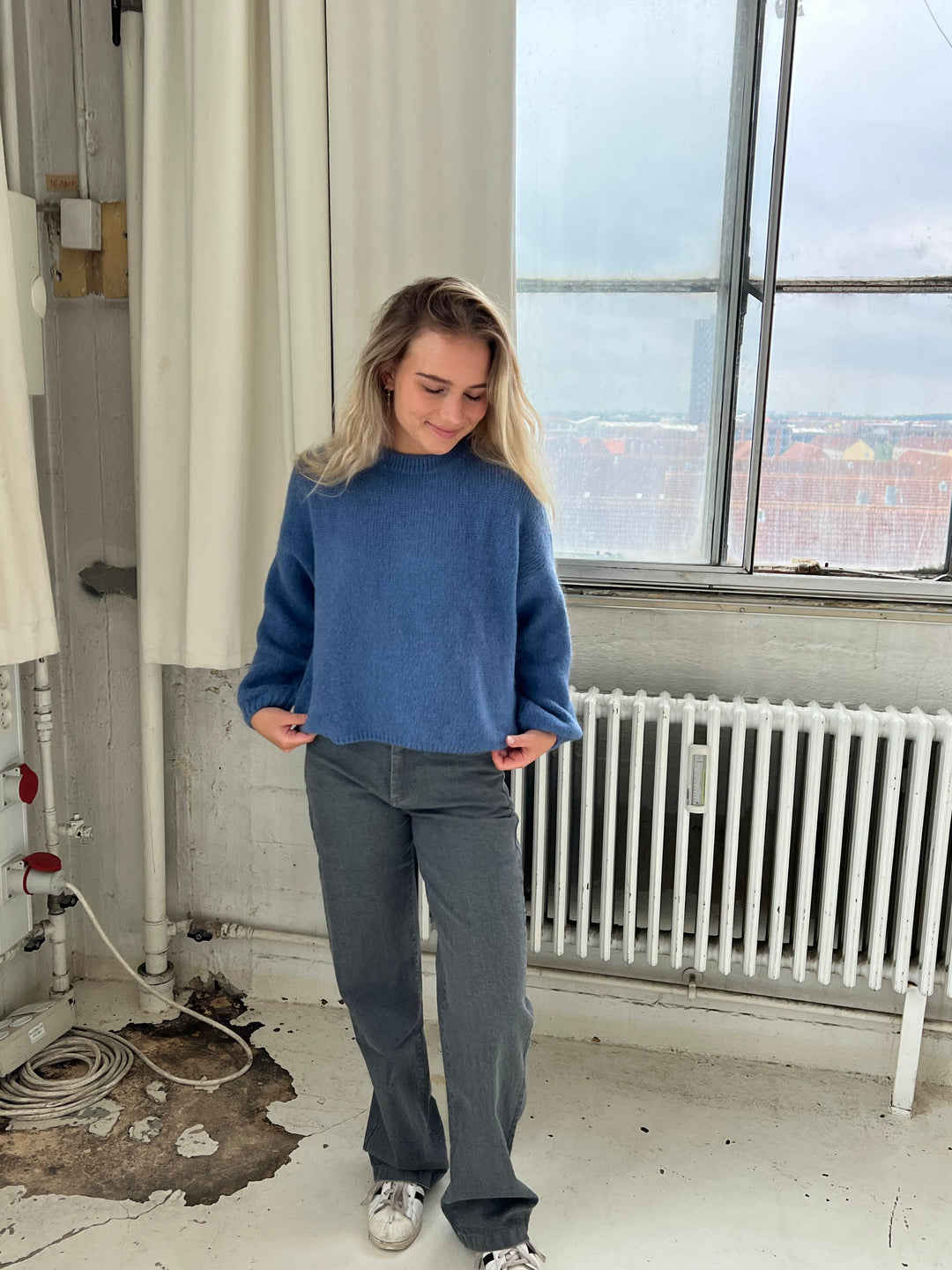 Hazel | Women’s knit sweater with oversized balloon sleeve design