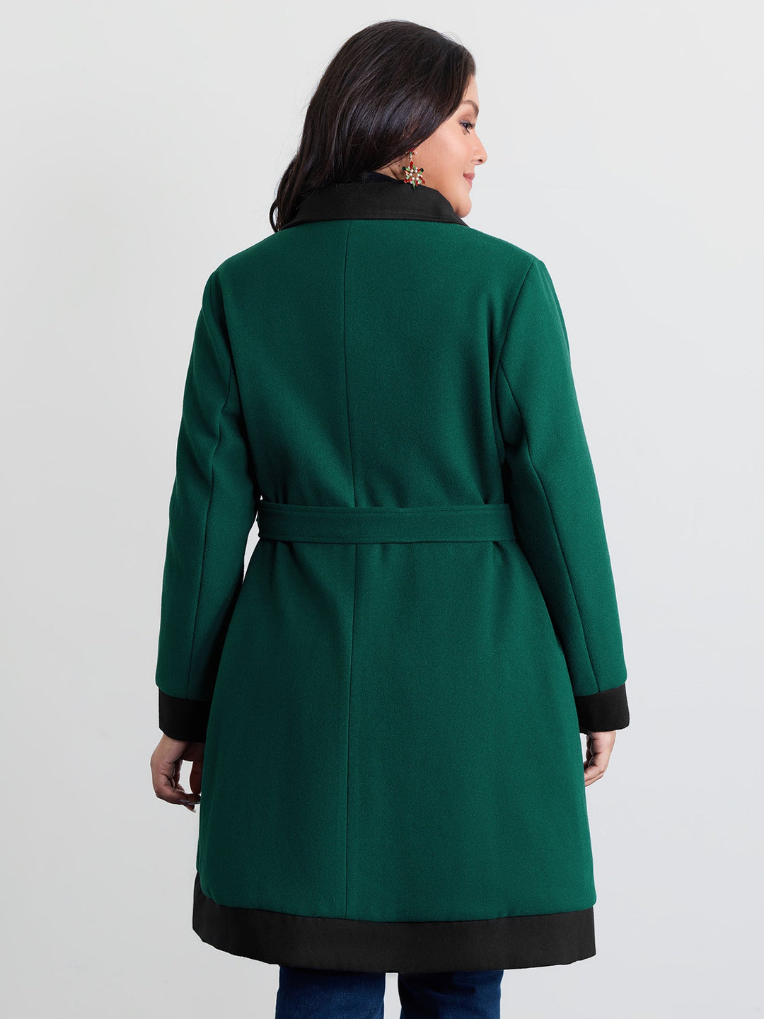 Mavey | Women’s color contrast belted lined coat